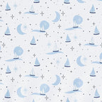 Lambs & Ivy Little Skipper Cotton Nautical Sailboat Fitted Crib/Toddler Sheet