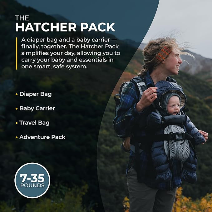 Baby Carrier and 40L Diaper Bag – Hip Healthy Certified Baby Carrier for Newborn to Toddler, Great for Hiking and Everyday Use - Lightweight, Machine Washable, TSA-Ready