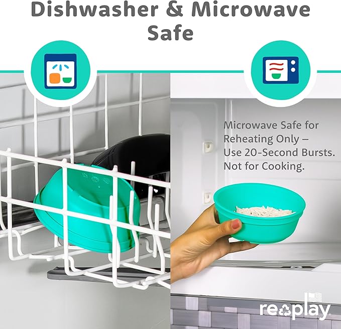 Re-Play 12 Oz. Toddler Bowls for Snack and Everyday Dining - Dishwasher and Microwave Safe - Made in USA - Set of 3-5.75" x 5.75" x 2" - Easter