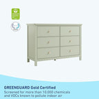 Graco Sasha 6 Drawer Dresser (Sage) – GREENGUARD Gold Certified, Wood Storage for Nursery or Kids’ Room, Safe Interlocking Drawer System & Easy Assembly with Pre-Installed Tracks