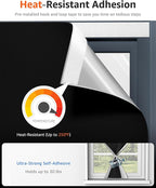 Sumobaby Blackout Curtains for Bedroom Portable 57"x48",No Drill Blackout Shades with Upgraded Hook&Loop Tapes,100% Black Out Window Cover,Thermal Insulated Blinds for Bedroom,Nursery(1 Panel,Black)