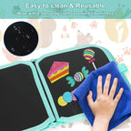 Erasable Doodle Set for Kids - Reusable Magic Drawing Book with 12 Watercolor Pens 14 Page Drawing, Road Trip Car Game Writing Painting Set for Boys and Girls (Foxes)