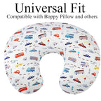 Nursing Pillow Cover Set 3 Pack Nursing Pillow Slipcovers for Moms Breastfeeding Moms, Ultra-Soft Stretchy Fit Standard Nursing Pillows Rocket Satellite,Car & Bus