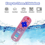 Baby Teething Toys, Food Grade Silicone Teether for Babies 3 6 12 18 Months, TV Remote Shape Toddlers Chew Toys, Freezer BPA Free (Pink RC)