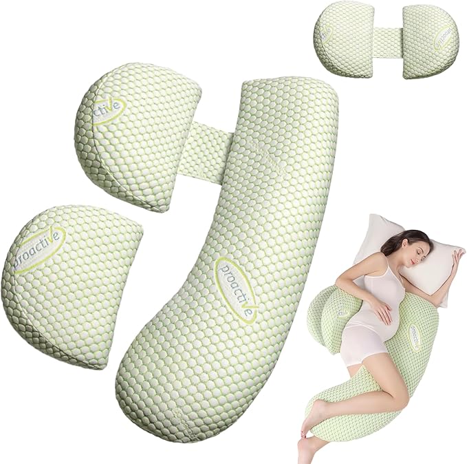 Pregnancy Pillow for Women - Full Body Maternity Pillow for Back & Hip Support, Removable Soft Cover for Side Sleeper Comfort