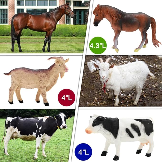 BOLZRA Farm Animals Big Red Barn Toy for 1 2 3 4 5 Years Old Toddlers, Kids Farm Figures Fence Playset with Tractor, Preschool Montessori Learning Toys, Christmas Birthday Easter Gift for Boys Girls