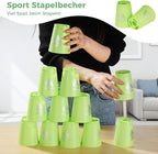 yeesport 48 Pcs Sport Stacking Cups, Sport Training Game for Challenge Competition, Plastic Stacking Cups, Classic Family Game for Kids and Adults, Red+Blue+Green+Black