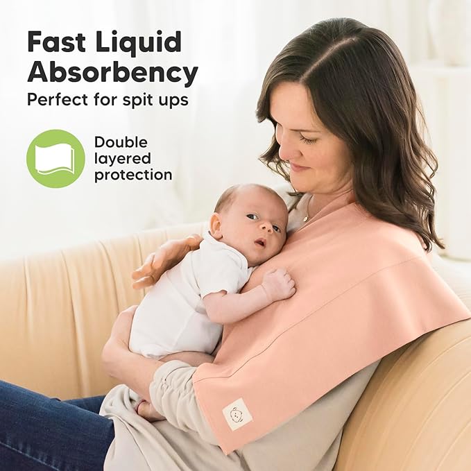 Organic Burp Cloths Baby Boy, Girl - 6-Pack Large Cotton Burping Cloths for Babies, Spit Up Rags, Super Absorbent, Ultra Soft Newborn Rag, Gender Neutral, Machine Washable, Durable (Embrace)