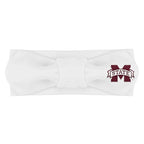 Creative Knitwear Mississippi State Bulldogs Infant Girls White Solid Hair Knot Headband Embroidered Logo - Size Newborn - 4T