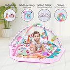 Baby Gym Play Mat, 8-in-1 Tummy Time Mat & Activity Gym, Washable Ball Pit, Infant Play Mat with Detachable Toys for Sensory Exploration and Motor Skill Development