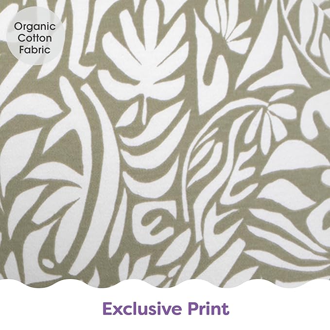 Boppy Nursing Pillow - Ergonomic Bottle & Breastfeeding Pillow, Higher, Firmer & Larger, Water-Repellent with Washable Organic Cotton Cover, Baby Safety Alliance Verified - Green Cut Out Leaves