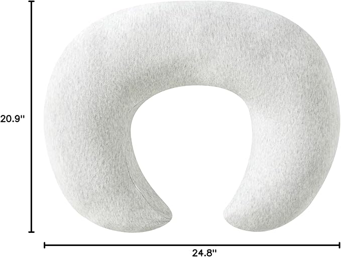 Nursing Pillow, Plus Size Breastfeeding Pillow Original Support for Baby Boys Girls Breastfeeding Essentials, with Removable Soft Cotton Cover (Light Grey, Large (25.59*20.08*6.30 Inches))