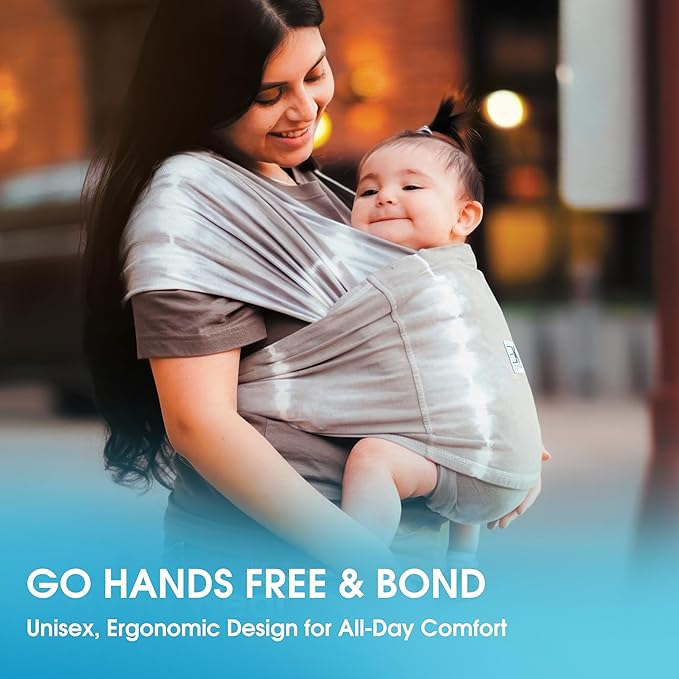 Small-Petite Original Baby K'tan Baby Carrier: #1 Easy Pre-Wrapped, Soft, Slip-On, No Rings, No Buckles | 5 in 1 Baby Sling Gift | Infant Wrap for Newborn to Toddler up to 35lb Women 2-4, Men up to 36