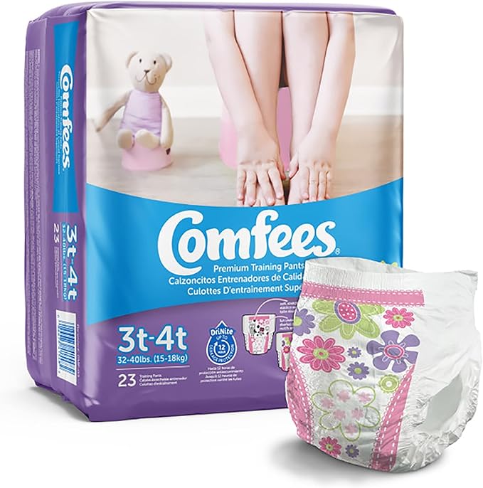 Comfees Girl Training Pants - 3T-4T, 23 Count (Pack of 6)