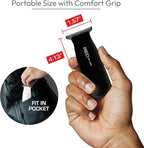 Red by Kiss Hair Clipper, Mini Cordless Hair Trimmer, Long Lasting Hair Cutting Kit, USB-C Rechargeable Haircut Beard Trimming Clippers for Men Women Kids, Portable Grooming Kit (Black)