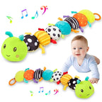 Baby Stuffed Animal Toys for 0-6 6-12 Months, Baby Musical Caterpillar Tummy Time Toys for Babies 3 6 9 12 18 Months, Newborn Infant Sensory Toys Christmas Gifts Stocking Stuffers