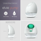Elvie - Double, Wearable Breast Pump w/App - The Smallest & Quietest - Portable - Hands Free & Discreet - Automated w/Four Personalized Settings - Includes 3 Sets of Breast Shields