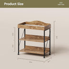 Baby Changing Table, Diaper Changing Station with Pad and Wheels, Two-Tier Open Storage Shelves, Waterproof Diaper pad & Safety Strap,Compact Baby Furniture for Nursery, Rustic Brown