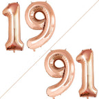GOER Number 19 Balloons for 19th Birthday Sweet 19 Party Decorations,42 Inch Jumbo Foil Helium 91 Balloons for 91st Birthday Party Decoration (Champagne Gold)