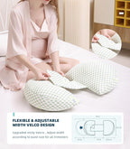 Pregnancy Pillow for Pregnant Women – Comfortable Maternity Pillow for Side Sleepers, Supports Back, Belly, HIPS, and Legs, with Removable & Adjustable Cover