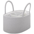 COMSE Large Baby Diaper Caddy Organizer for Girl Boy, Car Caddy with Handles, Cotton Rope Basket for Changing Table, Nursery Organizer, Gift for Baby Shower and Registry Must Have, Cool Gray