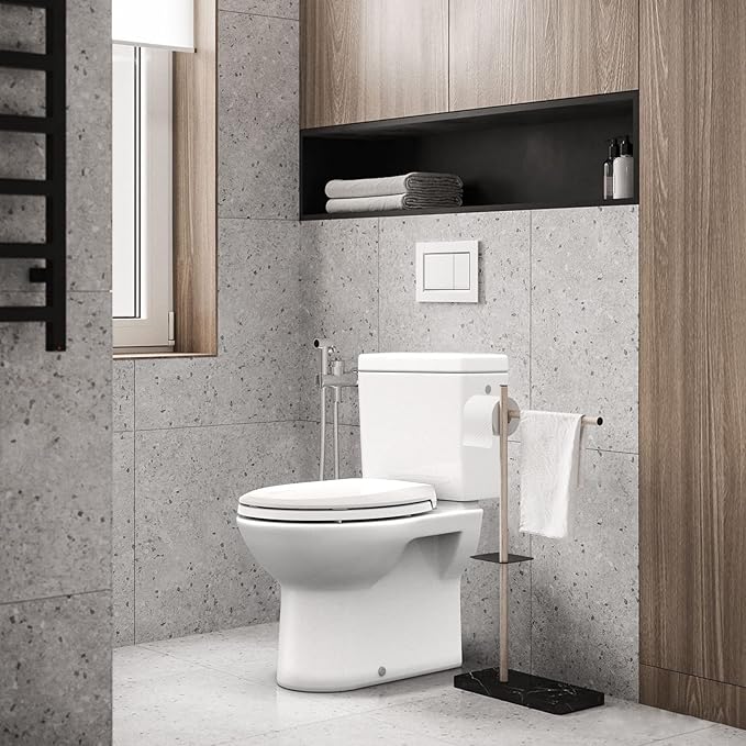 Toddler Toilet Seat Round with Toilet Seat Cover – Potty Training Toilets for Boys and Girls, Family Bathroom PP Toilet Seats with Child Seat, Biscuit