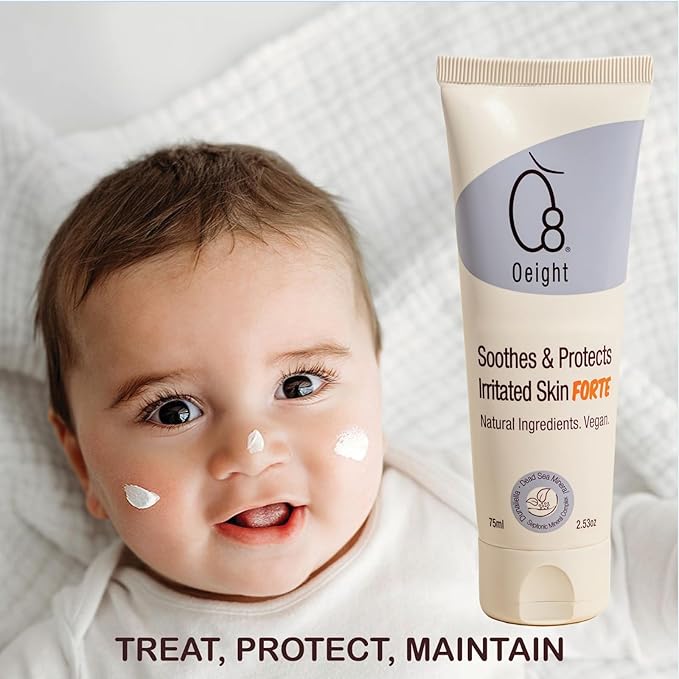 Oeight Baby Skin Irritation Cream Soothe & Protect Irritated Skin Forte for Baby, Kids Irritated Face Cream Skin Relief Dermatologist Tested and Hypoallergenic Gentle Eczema Therapy - Made in Israel