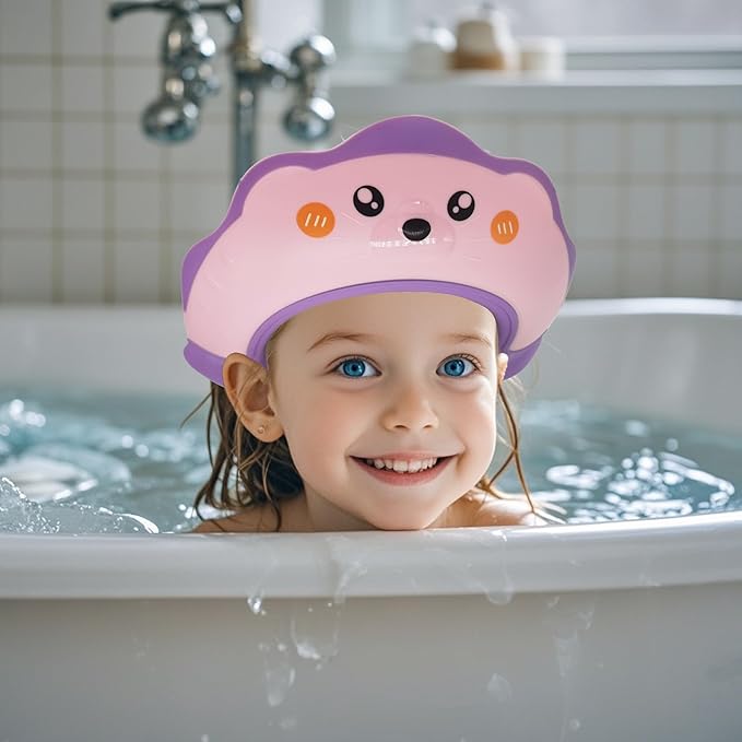 Cute Sea Lion Shower Shield Visor - Eye & Ear Protection for 0-9 Yrs, Pink