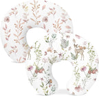 Nursing Pillow Covers 2 Pack, Breastfeeding Pillow Slipcovers Soft and Stretchy, Nursing Covers for Baby Girls Boys Newborn