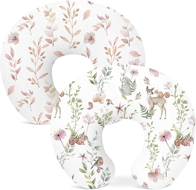 Nursing Pillow Covers 2 Pack, Breastfeeding Pillow Slipcovers Soft and Stretchy, Nursing Covers for Baby Girls Boys Newborn