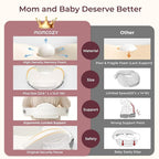 Momcozy CozyPro Nursing Pillow for Breastfeeding - All Around Ergonomic Comfort & Support - Pioneering Safety Fence - Plus Size Wider Feeding Pillow with Lumbar Support for Easier & Healthier Nursing