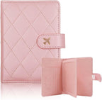 Melsbrinna Rfid Passport Holder for Travel women/Men, Cute Passport Wallet Rfid Blocking Card Slots, Rfid Passport Cover/CaseTravel Wallet, Passport Book Holder (1, LG PINK)