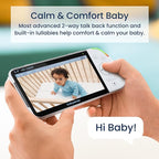 Babysense 5.5" Full-HD Split-Screen Baby Monitor, 1080p Video Baby Monitor with Camera and Audio, 3 Cameras with 6-Color RGB Night Light, 1000ft Range, Two-Way Audio, 4X Zoom, Large Battery