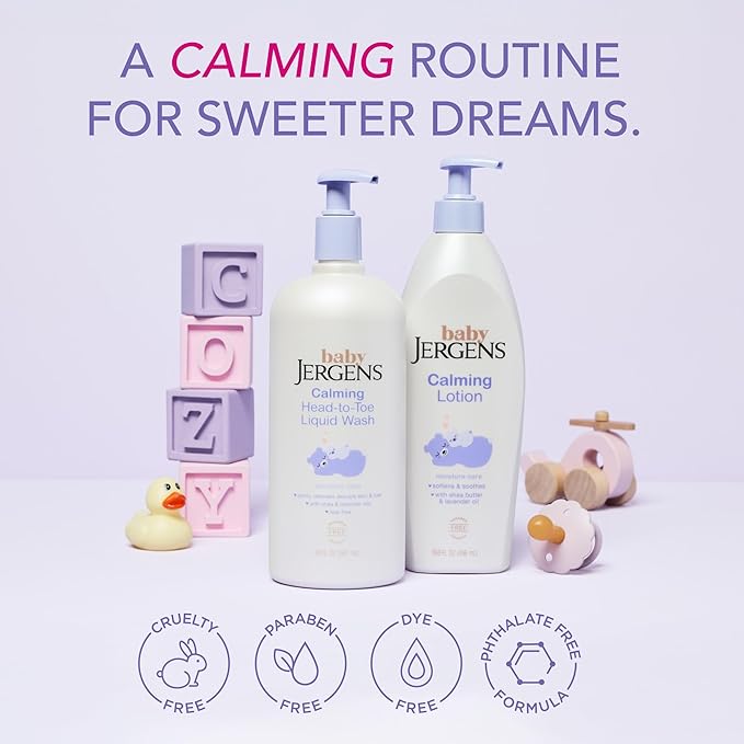 Jergens Baby Duo for a Calming Routine, Head to Toe Liquid Baby Wash and Calming Lotion, Value Gift Pack