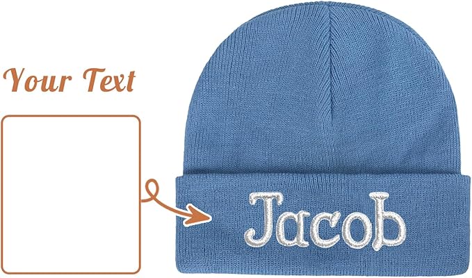 Custom Beanie Hats for Baby Girls Boys - Personalized Embroidered Beanies with Name for Infants Toddlers Adults