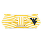 Creative Knitwear West Virginia Mountaineers Infant Girls Gold/White Striped Hair Knot Headband Embroidered Logo - Size Newborn - 4T