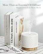 Essential Oil Diffuser, Aesthetic Ceramic Diffusers for Essential Oils,Ultrasonic 280ml Aroma Fragrance Diffuser with Cool Mist Humidifier Deffuser for Home,Office,Yoga,Bathroom,Modern Commercial