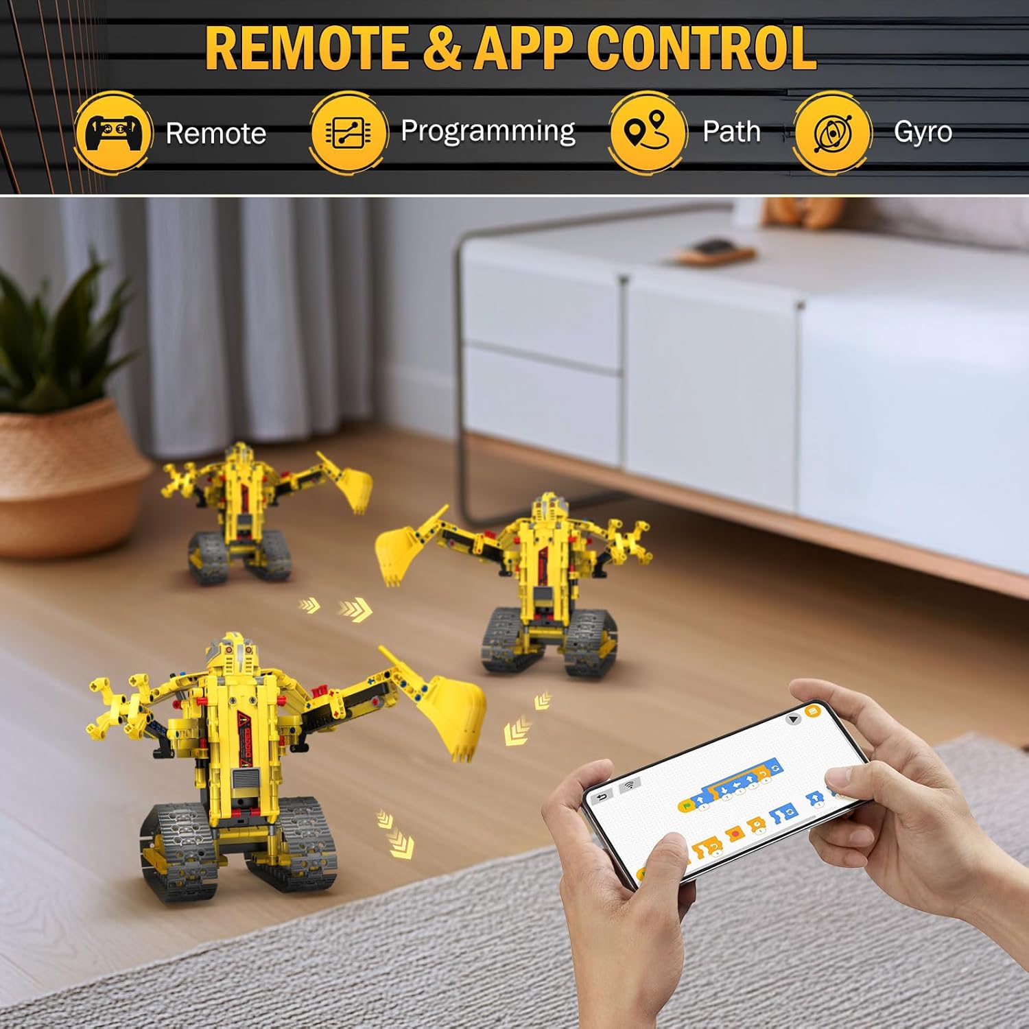 5 in 1 STEM RC Robot Building Kit, 555 PCS APP & Remote Control Robot Toys for Kids Age 6 7 8 9 10 11 12+, Engineering Science Coding Robotic Toys Birthday Gifts for Boys & Girls