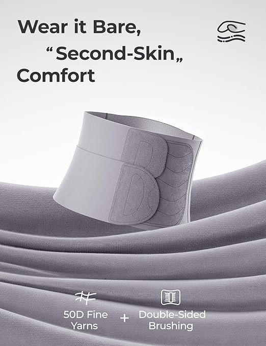 Momcozy Ergowrap Postpartum Belly Band for Natural and C-Section Recovery, Abdominal Binder with 3D Abdomen Lifting & Ergonomic Back Support, Seamless Belly Wrap Shapewear for Post Surgery Recovery