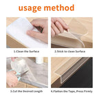 2Pack Baby Proofing Edge Protector for Baby,Clear Edge Protector Strip Sharp Edge Wrap Cover Tape,Corner Bumpers for Furniture,Crib Rail Covers for Teething,Total 19.68 Ft (Width 1.18 in)