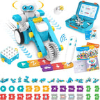 WhalesBot B3 Pro 24-in-1 STEM Card & Pen Coding Robot Kit for Kids, 99-Piece Educational Building Set with Interactive Storytelling, Ideal Toy Gift for Boys & Girls Ages 4-6