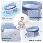 Baby Bath Seat-for Babies 6 Months & up with Temperature Alert+Soft Cushion+Suction,Toddler Bath Seat for Baby, Sitting Up with Baby Bathtub Seat, Blue