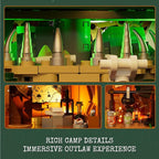 Western Sequoia Bandit Outpost Lighting Building-Bricks Set - Wild West Outlaw Hideout 1183 Pcs Collection Role Play Set for West Lovers