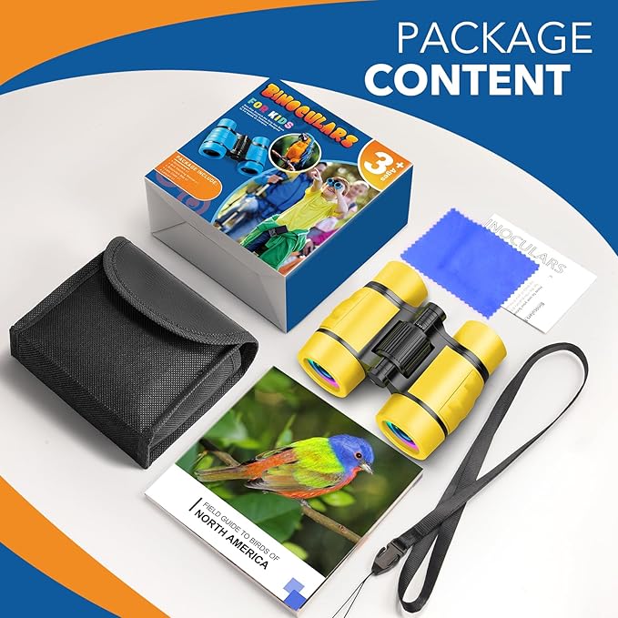 Toys for 3-7 Year Old Girl Boy: LET'S GO! Bird Watching Binoculars for Kids Ages 3 4 5 6 7 Year Old Girls Boys Outside Learning Toy for Kid Preschool Gift Toddler Binoculars Toy Stuffers