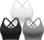 Angelhood Nursing Bras for Breastfeeding, Seamless Nursing Sports Bra Support Yoga Maternity Bras Pregnancy Sleep Bralette