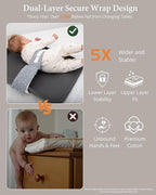 Changing Pad Strap – Soft, Adjustable & Secure Anti-Escape for Infants 0-24 Months. Universal Fit for Changing Pads & Changing Tables, Easy-Clean Fabric. Comfortable & Portable (Grey)