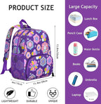 Toddler Backpack for Girls 3-8: Preschool Kindergarten Backpack - Cute Kids Backpacks for Girls-Purple Smile