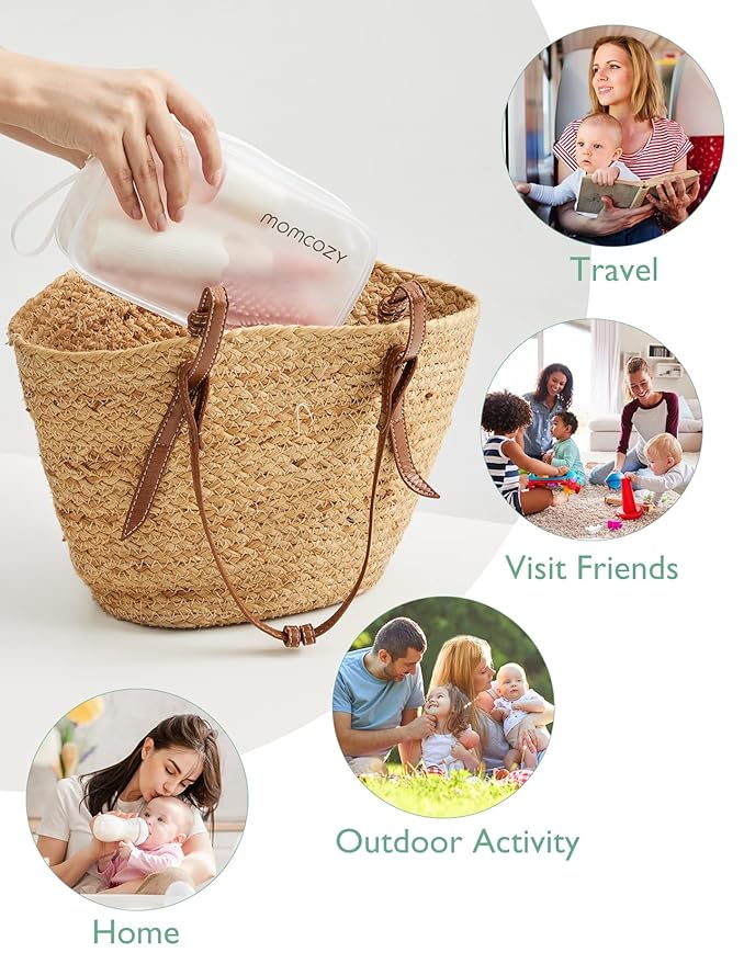 Momcozy Bottle Brush Kit, Innovative Push-Press Design for Better Cleaning - Baby Bottle Cleaner Brush for Baby Bottle, Breast Pumps, Nipples, and More - Can Generate Foam for Better Cleaning, Pink