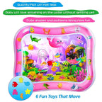 ZHUYNXIR Extra Big Infant Toys, Tummy time mats,Tummy time Toys, Baby Pink Water Play mat, Fun Early Development Activity Play Center for Newborn, Pink 39.5x31.5 in.