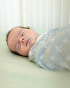 Crane Baby Fitted Sheet, Soft Cotton Fitted Sheet for Cribs and Nurseries, Evergreen, 28”w x 52”h x 9”d